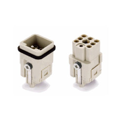 Insert HQ, Raccordement à Sertir, mâle, 7 pin, 10A, Polycarbonate, 3A 